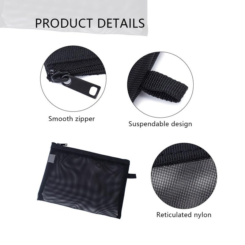 YONBEN Mesh Cosmetic Bag - 3 Size Mesh Makeup Bag Set - Nylon, Waterproof - Organizing Bags, Purse Organizer Pouches with Zipper - Image 3